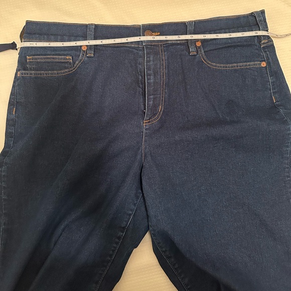 Lands' End Women's High Rise Wide Leg Dark Blue Jeans Size 18W - Picture 6 of 14